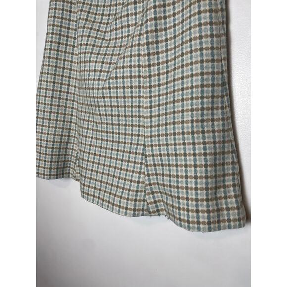 H&M Wool A-Line Knee Length Skirt Womens 6 Polka Dotted Academia Y2K Blue - Picture 9 of 13